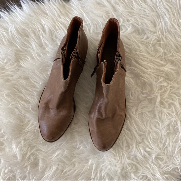 • SOLD • Lucky Brand Brown Leather Booties - Picture 2 of 5